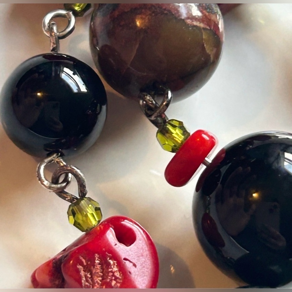 Emily Ray Sterling Silver Artisan Beaded Y Necklace 925 Gemstone Crystal Lariat - Picture 5 of 9